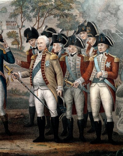 Ufficiali britannici Tarleton, Cornwallis, Abercrombie, O