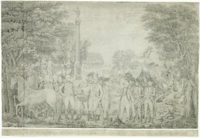 La resa delle armi britanniche al Generale Washington dopo la sconfitta a Yorktown in Virginia, ottobre 1781 da John Francis Renault