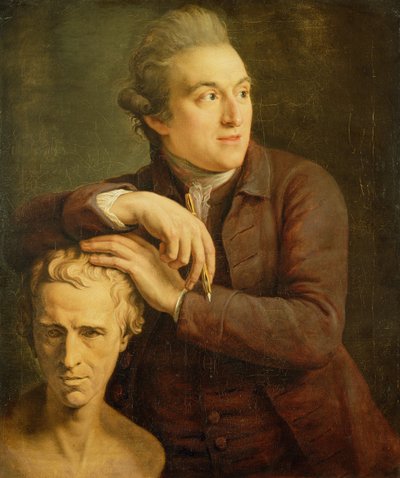 Joseph Nollekens (1737-1823) con il suo busto di Laurence Sterne (1713-68) 1772 da John Francis Rigaud