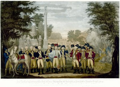 La resa delle armi britanniche al Gen. Washington dopo la sconfitta a York Town in Virginia, ottobre 1781 da John Francis Renault