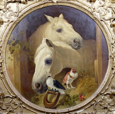 Cavalli vicino a una porta della stalla da John Frederick Herring Snr