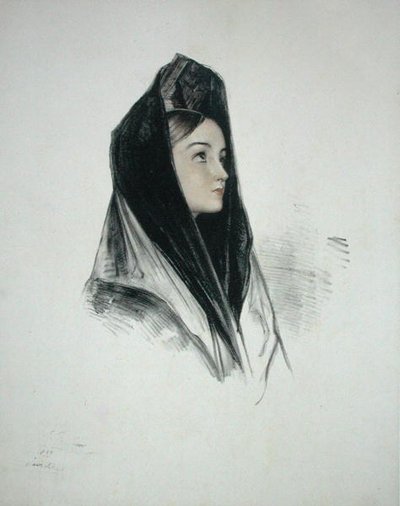 Ragazza con mantiglia, Siviglia da John Frederick (after) Lewis