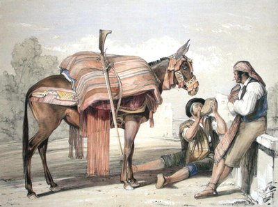 Contadini itineranti con un mulo, Andalusia da John Frederick (after) Lewis