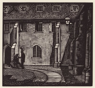 Cambridge: Corpus Christi, Old Court (xilografia) da John Frederick Greenwood