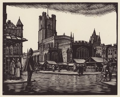 Cambridge: Il mercato (xilografia) da John Frederick Greenwood