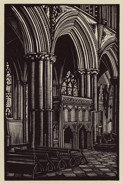 Cattedrale di Ely: Nel presbiterio (xilografia) da John Frederick Greenwood