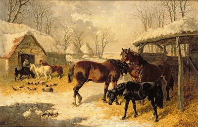 Un cortile di fattoria in inverno da John Frederick Herring Junior