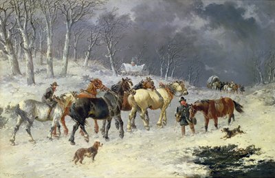 Cavalli nella Neve da John Frederick Herring Junior
