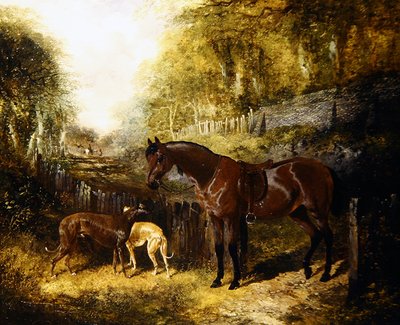Pony e levrieri in un paesaggio da John Frederick Herring Jnr
