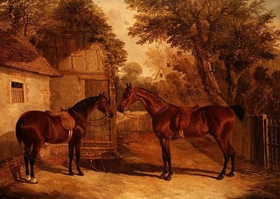 Cavalli da caccia davanti a una fattoria da John Frederick Herring Senior