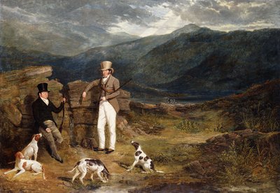 Due gentiluomini con cani da caccia su una brughiera di galli cedroni da John Frederick Herring Senior
