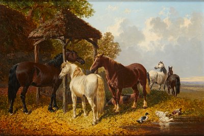 Scena di una fattoria affollata da John Frederick Jr. Herring