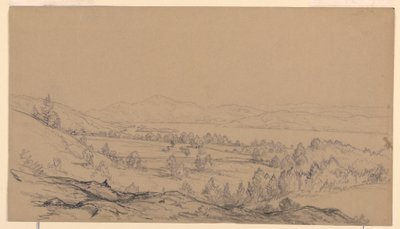 Disegno, Lago George, New York, sguardo a nord-est, 1850-65 da John Frederick Kensett
