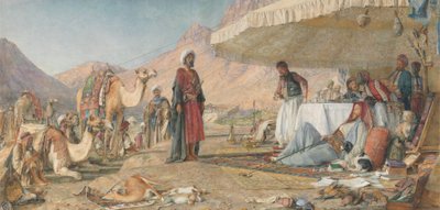 Un Accampamento Franco nel Deserto del Monte Sinai. 1842 - Il Convento di Santa Caterina in Lontananza da John Frederick Lewis
