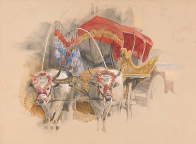 Un araba turca trainata da due buoi bianchi, Costantinopoli da John Frederick Lewis