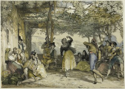 Contadini spagnoli che ballano il bolero da John Frederick Lewis