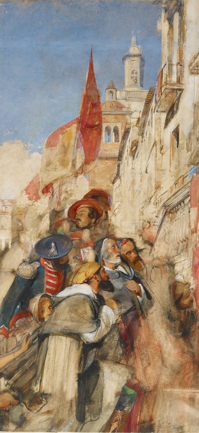 Studio per la proclamazione di Don Carlos, 1834-1838 da John Frederick Lewis