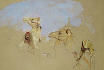 Studio di cammelli con conducenti beduini nel deserto del Monte Sinai da John Frederick Lewis