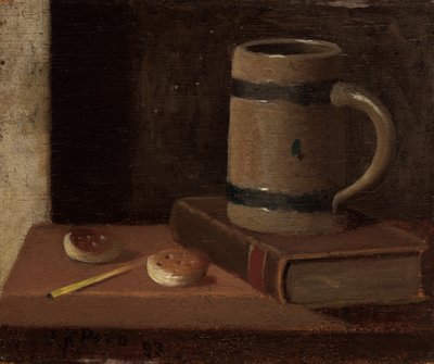 Tazza, libro, biscotti e fiammifero, 1893 da John Frederick Peto