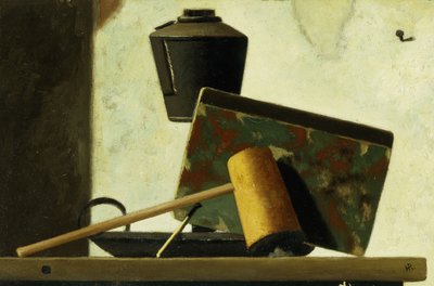 Natura morta con taccuino e pipa da John Frederick Peto