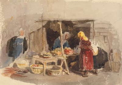 Una bancarella di frutta in un mercato da John Frederick Tayler