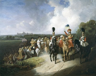Banda del secondo reggimento delle Guardie della Vita che lascia Windsor, 1830 da John Frederick Tayler