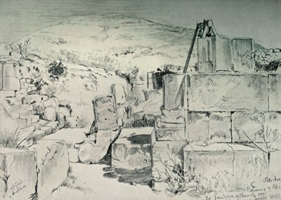 Abside della chiesa del IV secolo sopra il pozzo di Giacobbe a Shechum Nablus, 1902 da John Fulleylove