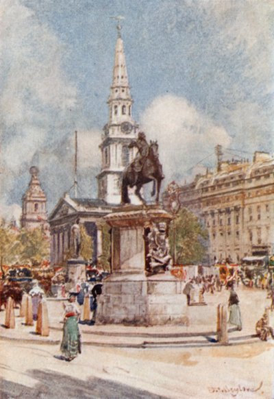 Charing Cross, con la statua di Carlo I e St. Martin-in-the-Fields da John Fulleylove