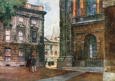 Christ Church - Quadrangolo di Peckwater (litografia a colori) da John Fulleylove