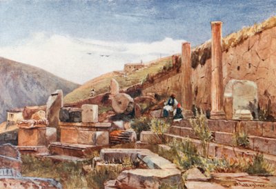 Delfi. Il portico degli Ateniesi da John Fulleylove