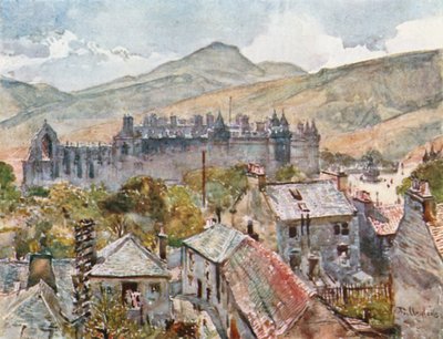 Palazzo di Holyrood dai Giardini Pubblici sotto Calton Hill da John Fulleylove
