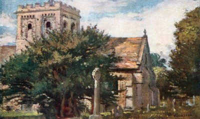 La chiesa di Iffley da sud-est (litografia a colori) da John Fulleylove