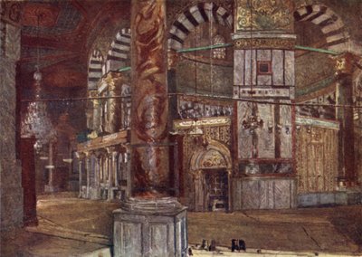 Interno della Cupola della Roccia (Moschea di Omar), da sud-est da John Fulleylove