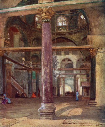 Interno della Moschea di El Aksa, da sud-est da John Fulleylove