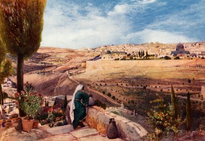 Gerusalemme dal Monte degli Ulivi dove Cristo pianse sulla città, 1902 da John Fulleylove