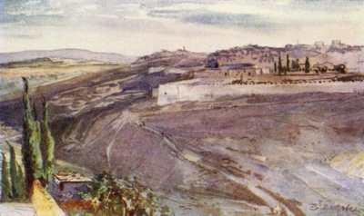 Gerusalemme, dal punto tradizionale sul Monte degli Ulivi dove Cristo pianse sulla città da John Fulleylove