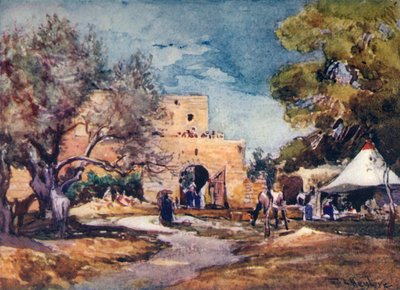 Edificio Medievale Fuori dal Muro Nord di Gerusalemme, 1902 da John Fulleylove