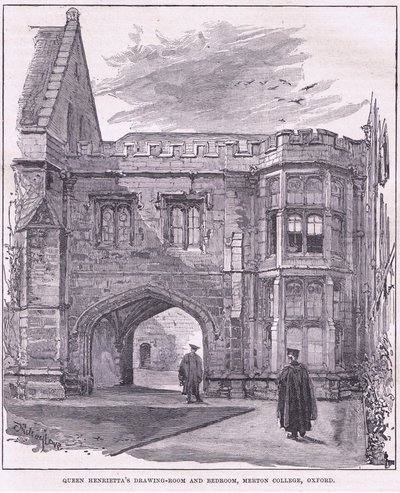 Sala da disegno e camera da letto della regina Enrichetta, Merton College, Oxford da John Fulleylove