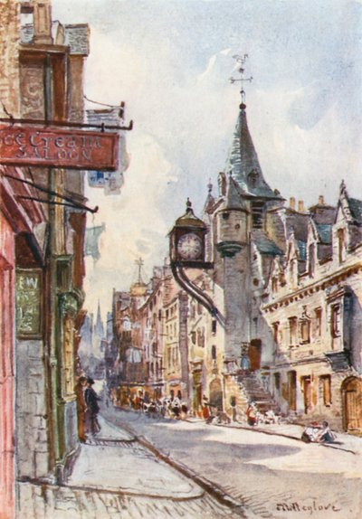 Il Canongate Tolbooth, vista verso ovest da John Fulleylove