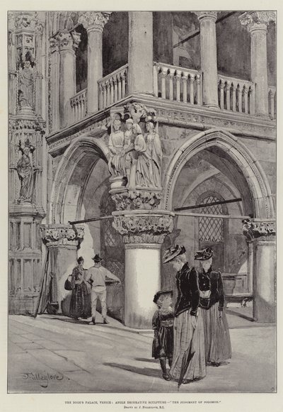 Palazzo Ducale, Venezia, Scultura Decorativa Angolare, Il Giudizio di Salomone da John Fulleylove