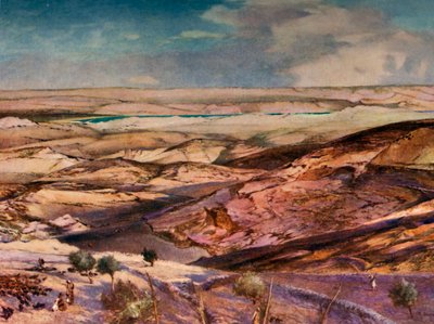 Il deserto della Giudea e il Mar Morto dal punto più alto del Monte degli Ulivi, 1902 da John Fulleylove