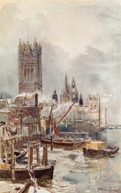 Le nuove case del Parlamento, dal fiume da John Fulleylove
