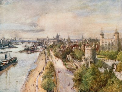 La Torre, da Tower Bridge, guardando a ovest da John Fulleylove