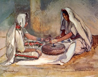 Due donne che macinano a mano, 1902 da John Fulleylove