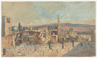 Vista della città vecchia di Gerusalemme, 2° metà del 1800 da John Fullylove