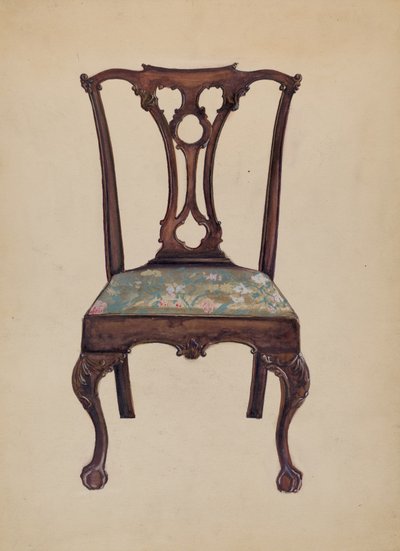Sedia laterale Chippendale da John Garay
