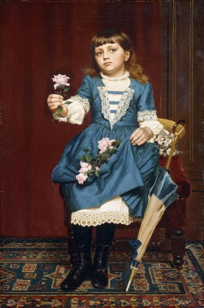 Daisy McComb con una rosa rosa, 1888 da John George Brown