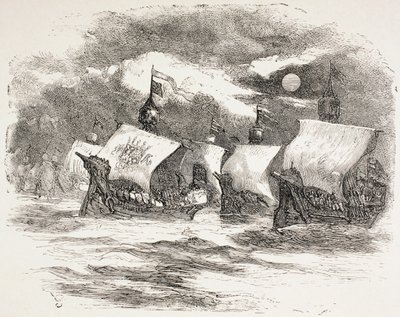 La flotta di Re Enrico salpa per la Francia, 1890 da John Gilbert