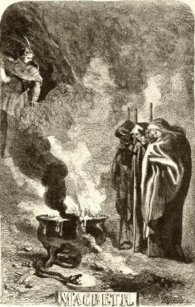 SHAKESPEARE - Macbeth - le tre streghe da John Gilbert