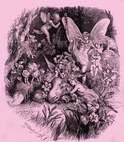 Titania e Bottom in Sogno di una notte di mezza estate da John Gilbert